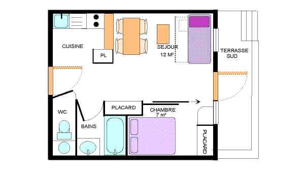 Plan de l'appartement Le Petit Mont Cenis